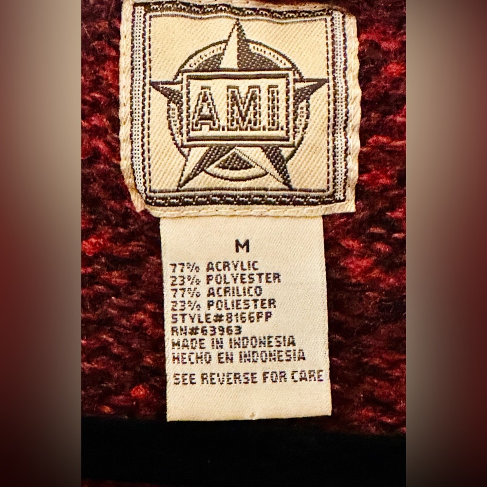 “AMI” Open-Front Soft Red Knarled Cardigan - Picture 4 of 4
